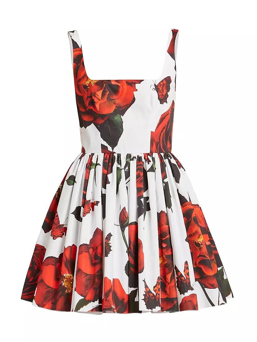 Rose-Print Cotton Minidress Product Image