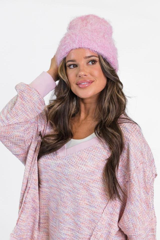 Light Pink Wool Beanie Product Image