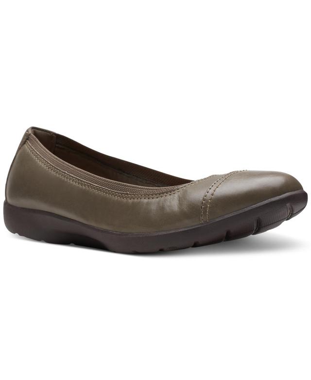 Clarks Womens Meadow Opal Cap-Toe Comfort Flats Product Image