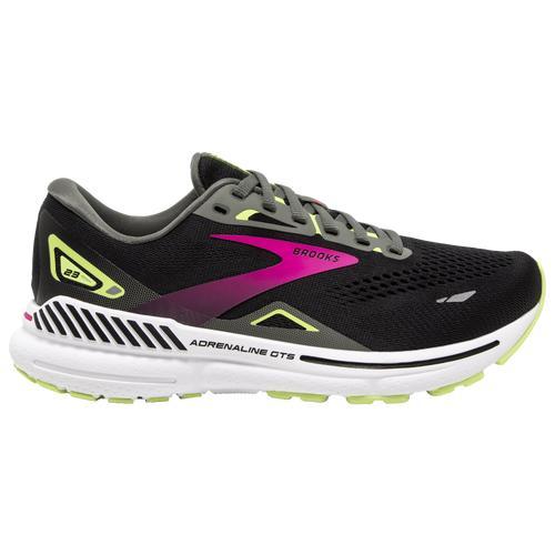 Brooks Womens Brooks Adrenaline GTS 23 - Womens Shoes Black/Gunmetal/Sharp Green Product Image