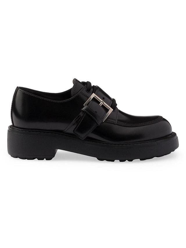 Womens Brushed Leather Lace-Up Shoes Product Image