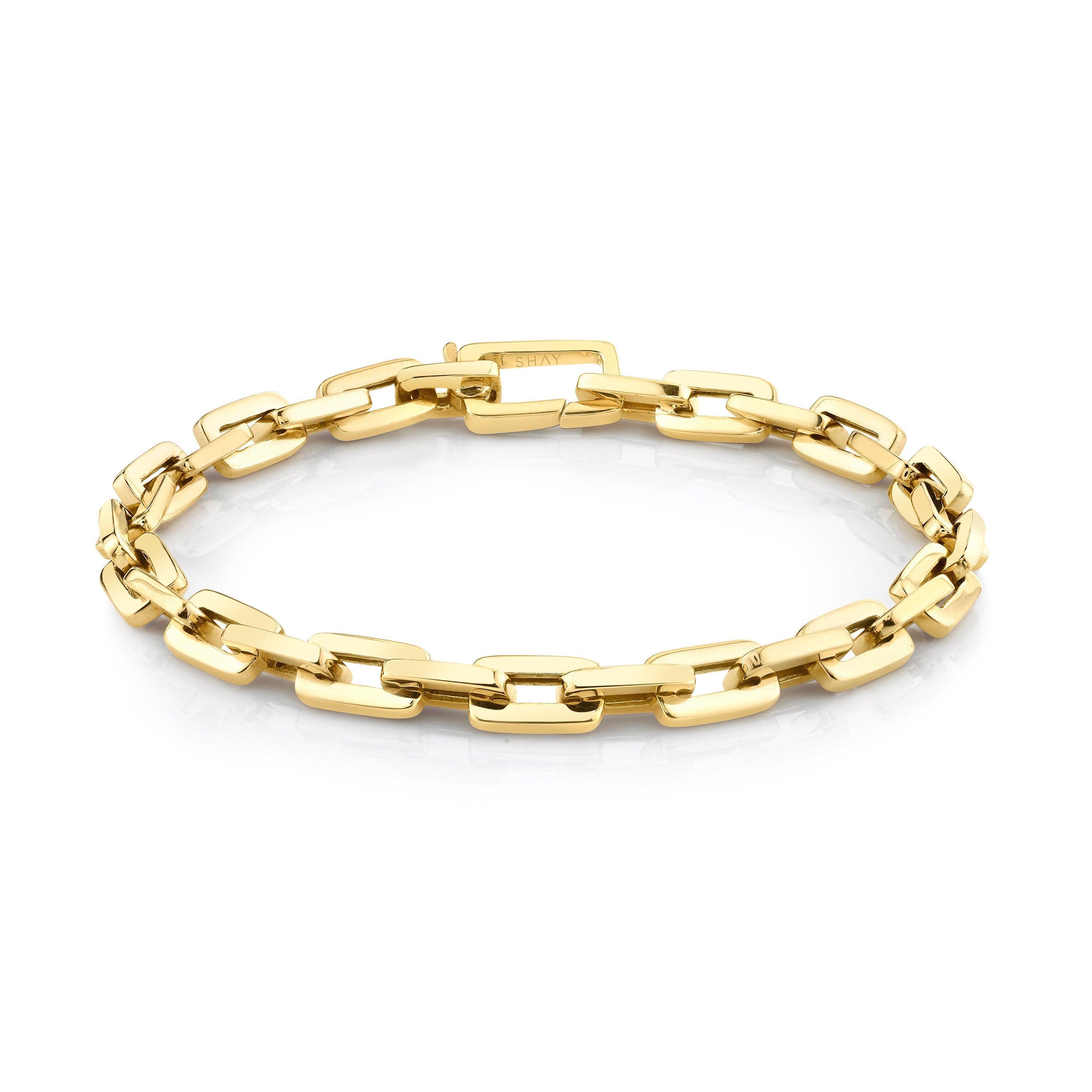 READY TO SHIP MEN'S SOLID GOLD MINI DECO LINK BRACELET Male Product Image