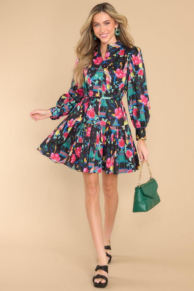 Reagen Pagoda Multi Print Dress Floral Print Product Image