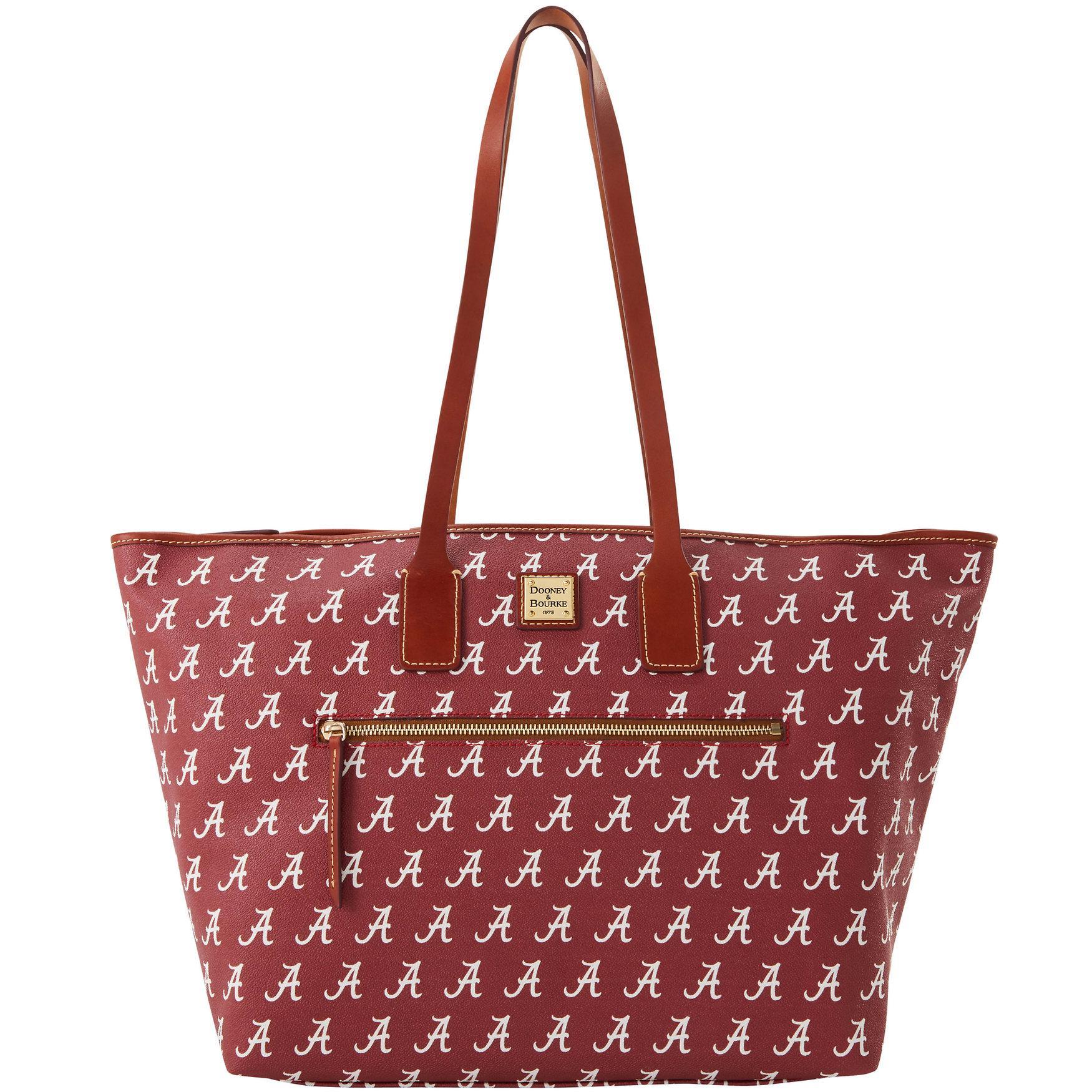 Dooney & Bourke Womens Collegiate University of Alabama Large Coated Cotton Tote Shopping Bag in Red Product Image