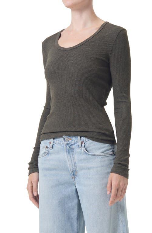 AGOLDE Bernice Scoop Neck Long Sleeve Rib T-Shirt Product Image