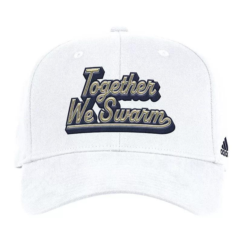 Mens adidas White Georgia Tech Yellow Jackets Chant Flex Hat Product Image