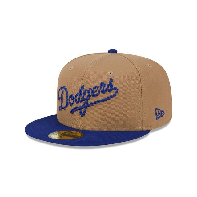 Los Angeles Dodgers Classic 8-Bit Wordmark 59FIFTY Fitted Hat Male Product Image