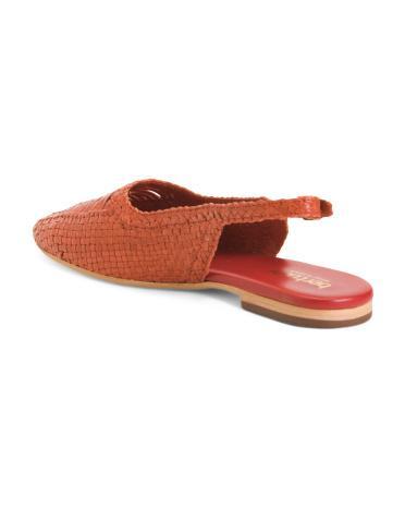 Woven Leather Slingback Flats for Women Product Image