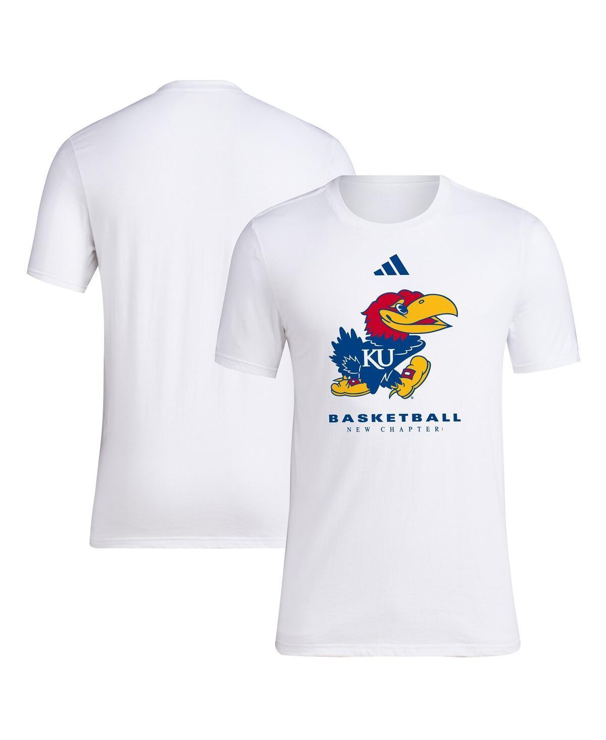 adidas Kansas Jayhawks 2023 On Court Bench Fresh T-Shirt, Mens Product Image