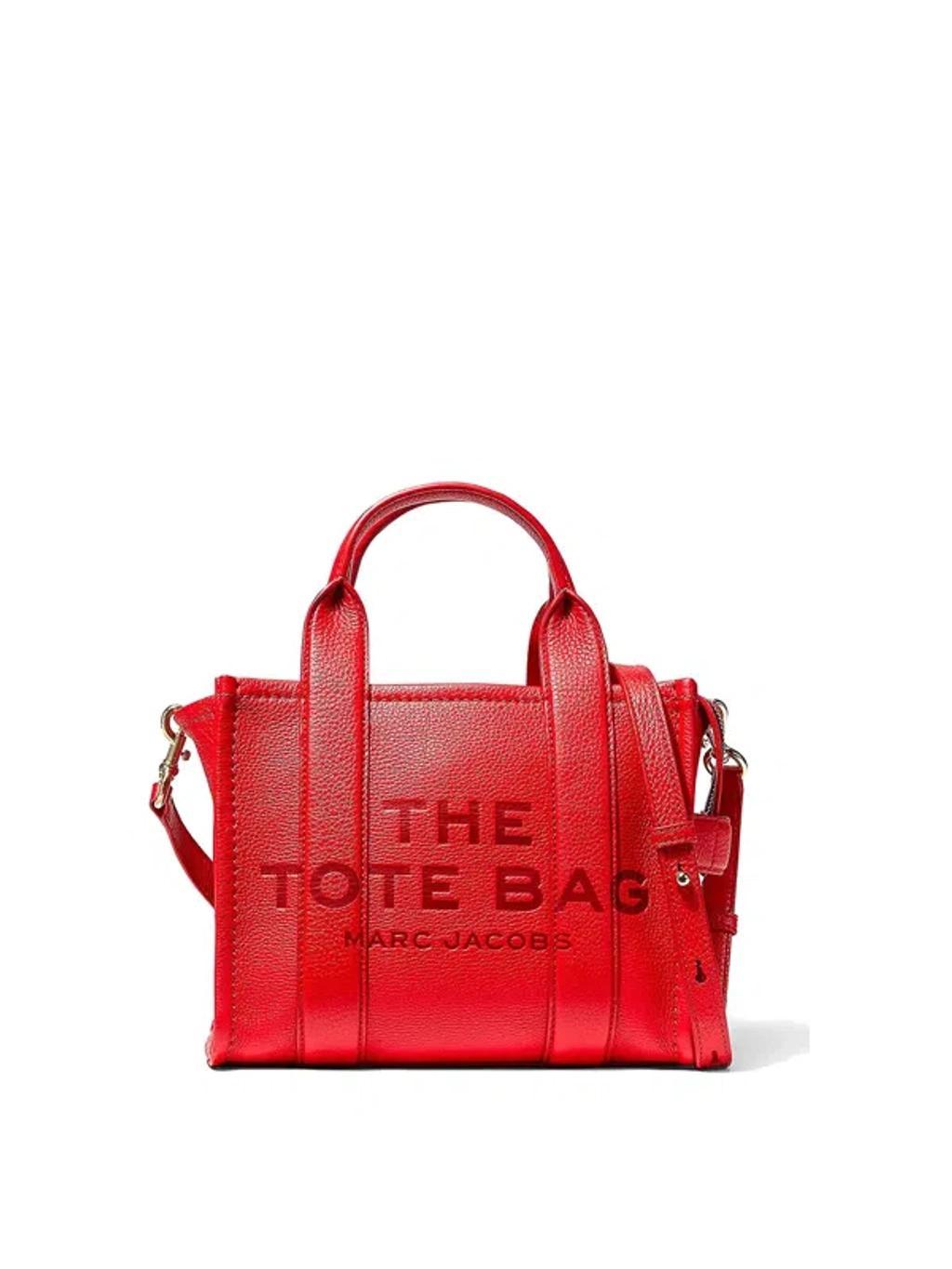 The Leather Tote Bag In Red product image