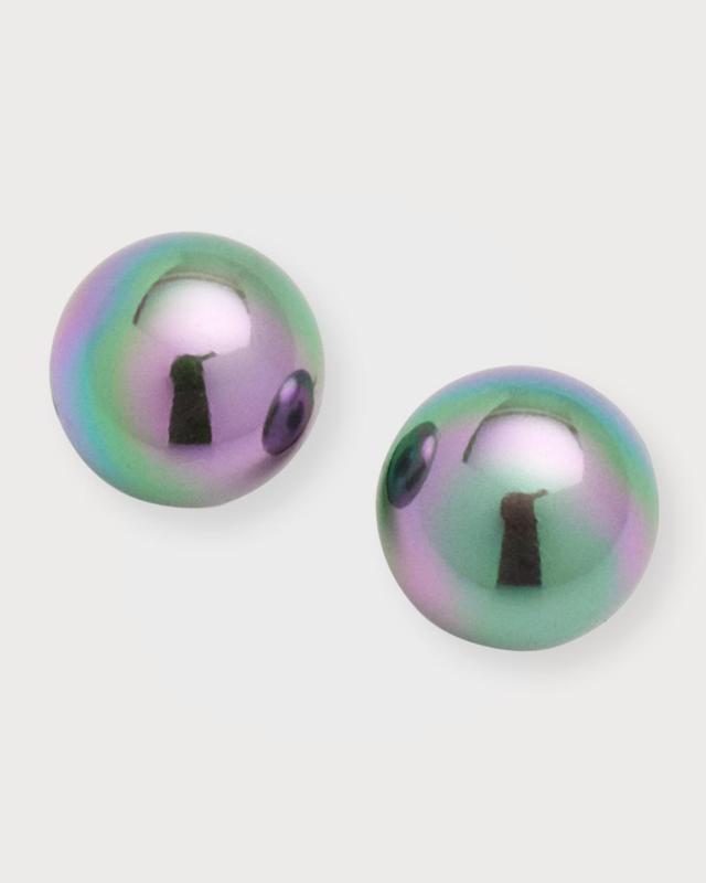 Womens Lyra Rhodium-Plate & Faux Pearl Stud Earrings Product Image