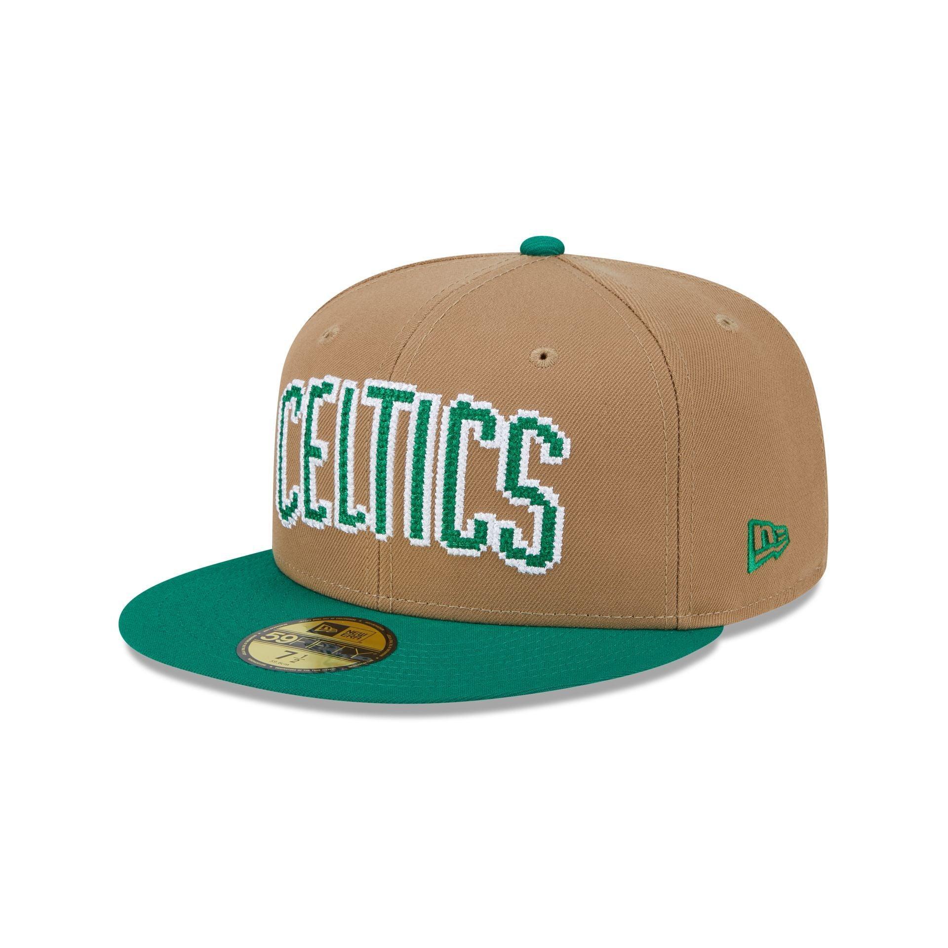 Boston Celtics Classic 8-Bit Wordmark 59FIFTY Fitted Hat Male Product Image