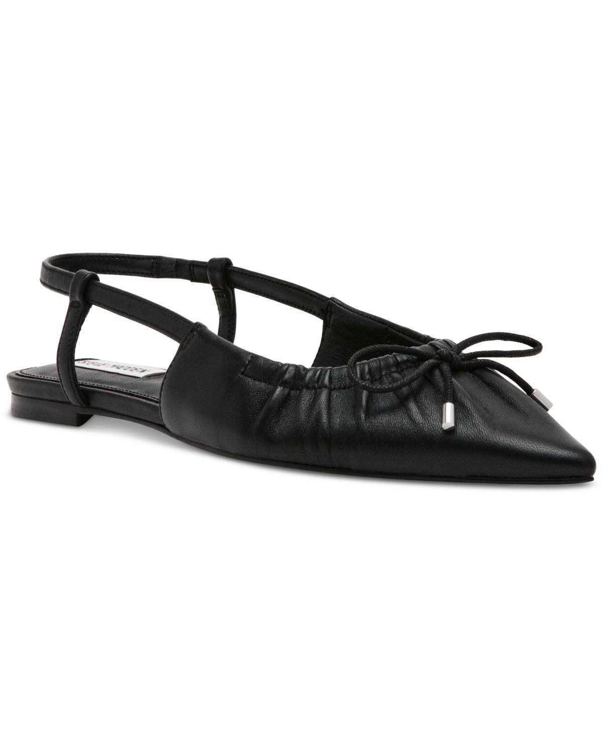 Steve Madden Womens Laylah Pointed-Toe Pleated Slingback Flats Product Image