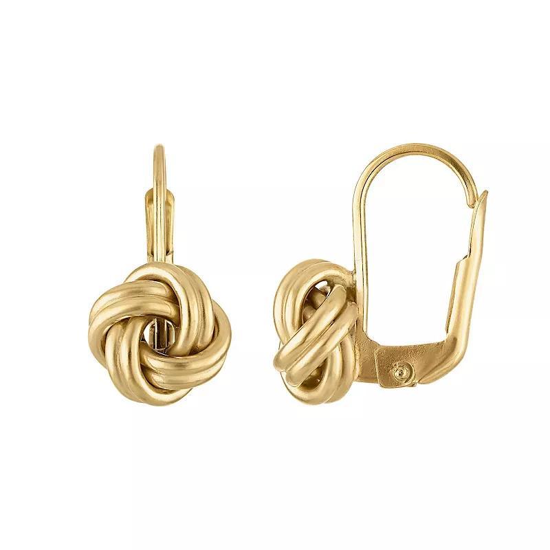 Giorgio di Vicenza 14k White Gold Love Knot Leverback Earrings, Womens, 14k Gold Product Image