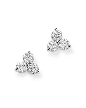 Womens Diamond Classic 18K White Gold & Diamond Cluster Stud Earrings Product Image