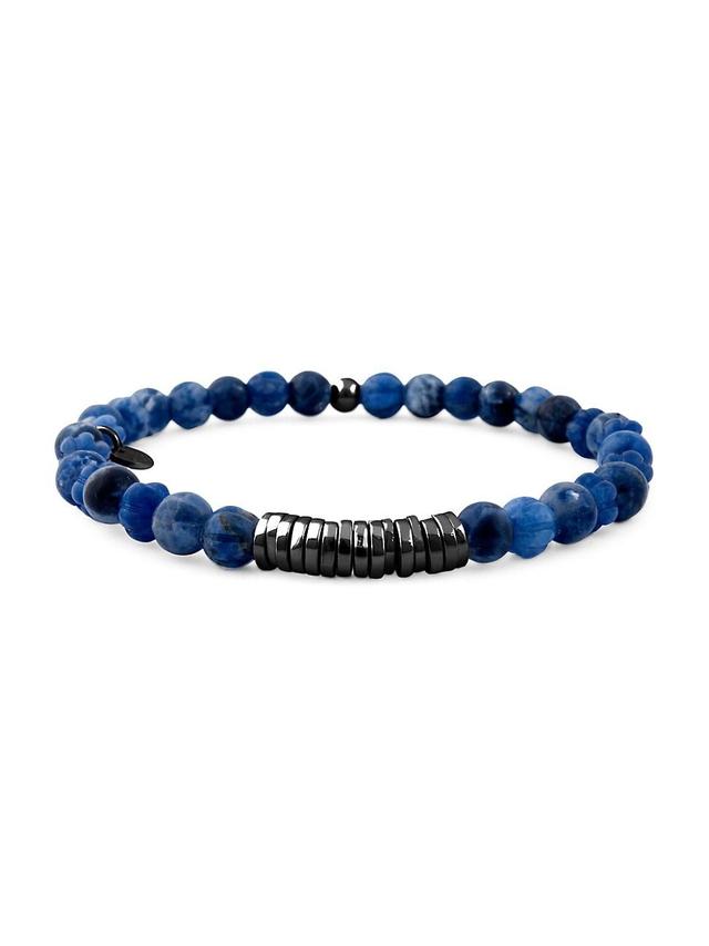 Mens Stone Sterling Silver Bracelet Product Image