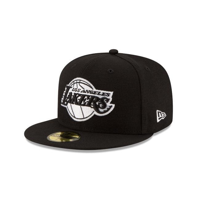 Los Angeles Lakers Black & White 59FIFTY Fitted Hat Male Product Image