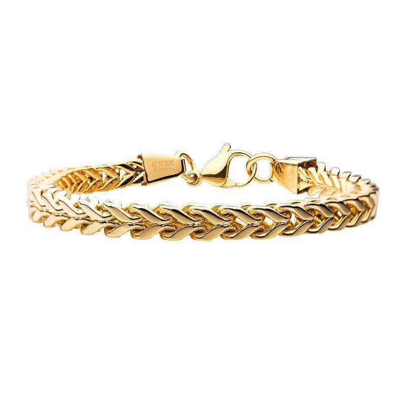 Mens Gold Tone Stainless Steel Franco Chain Bracelet Product Image