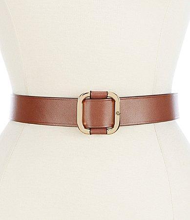 Lauren Ralph Lauren 1.5 Square Slide Buckle Belt Product Image