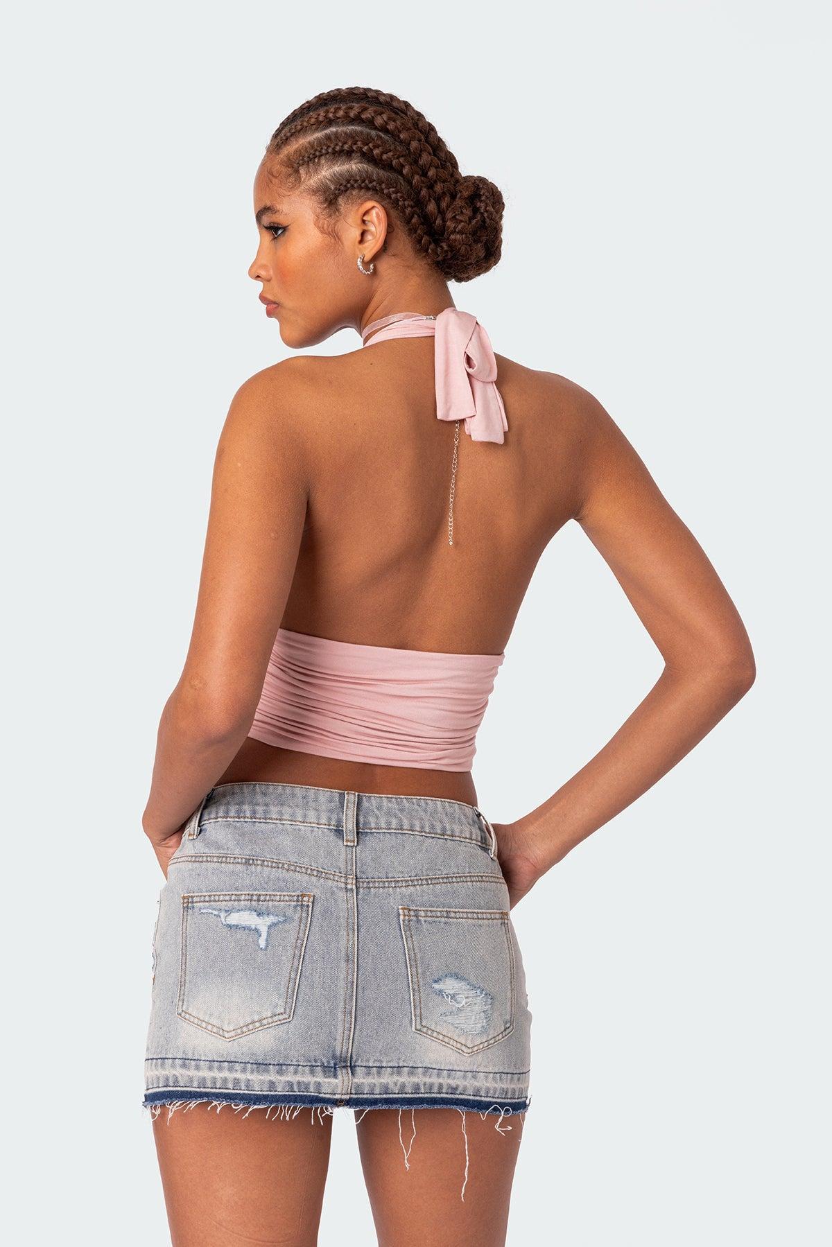 Lillie Knotted Halter Top Product Image