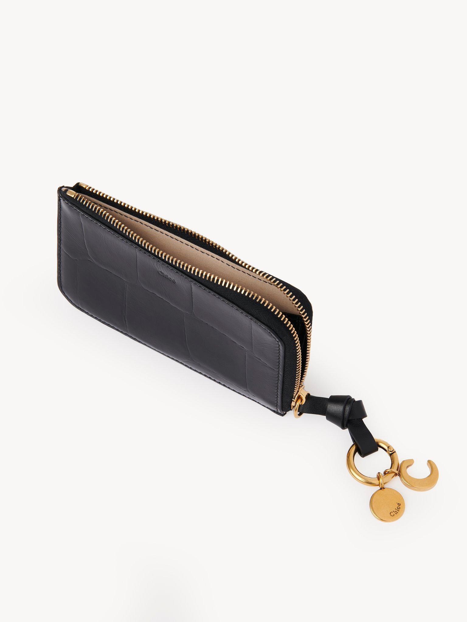 Alphabet wallet in croco-effect leather Product Image