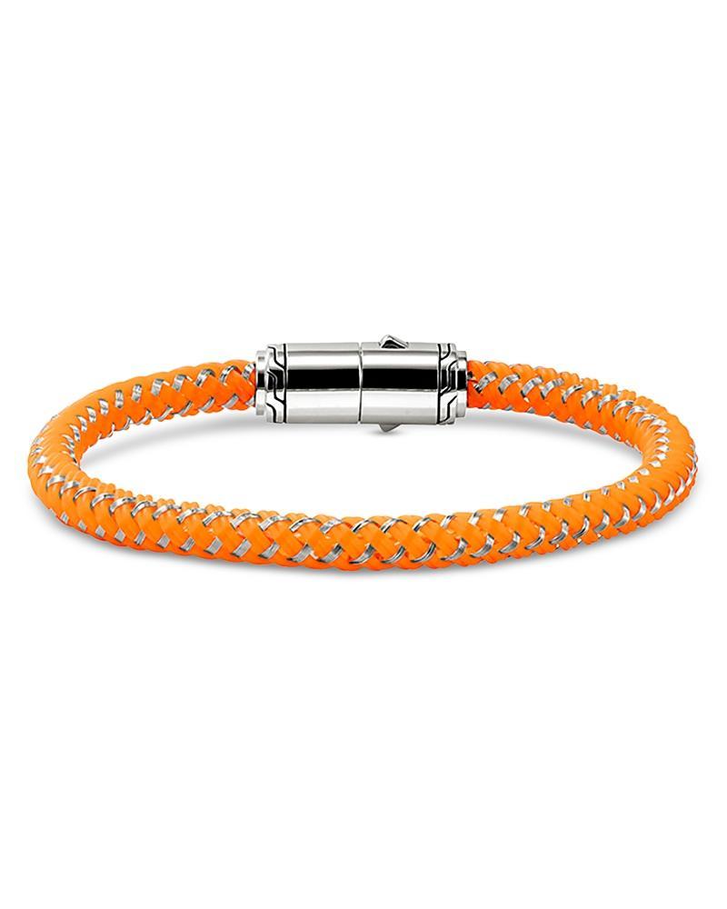 Mens Sterling Silver & Rubber Cord Bracelet Product Image