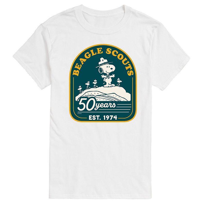 Mens Peanuts Beagle Scout 50 Years Mountain Graphic Tee Product Image