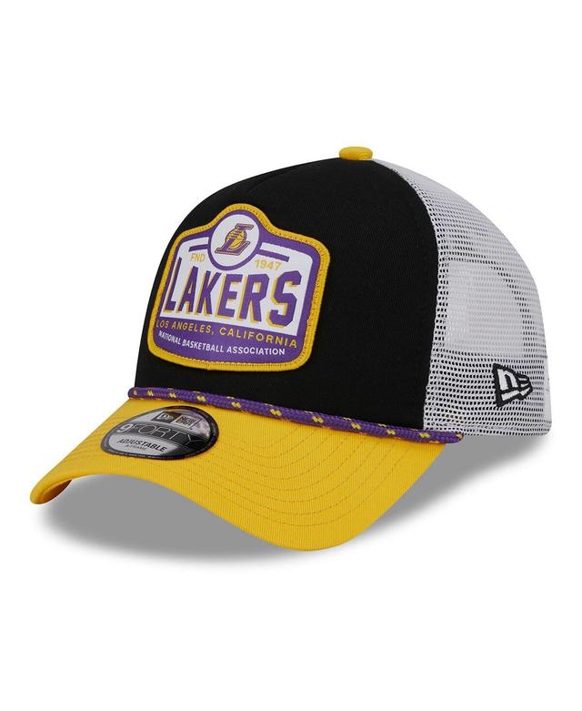 Mens New Era /Gold Los Angeles Lakers 2024 NBA All-Star Game A-Frame 9FORTY Trucker Hat Product Image