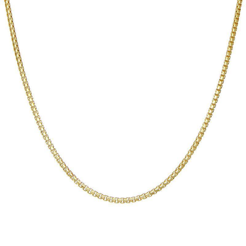 Giorgio di Vicenza Sterling Silver Mens Box Chain Necklace Gold Tone Product Image