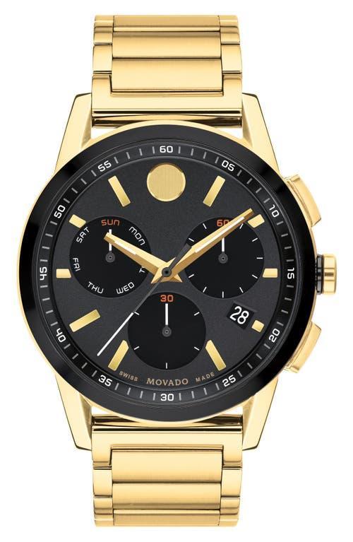 Men's Movado MuseumÂ® Sport Two-Tone PVD Chronograph Watch with Black Dial (Model: 0607558) Product Image