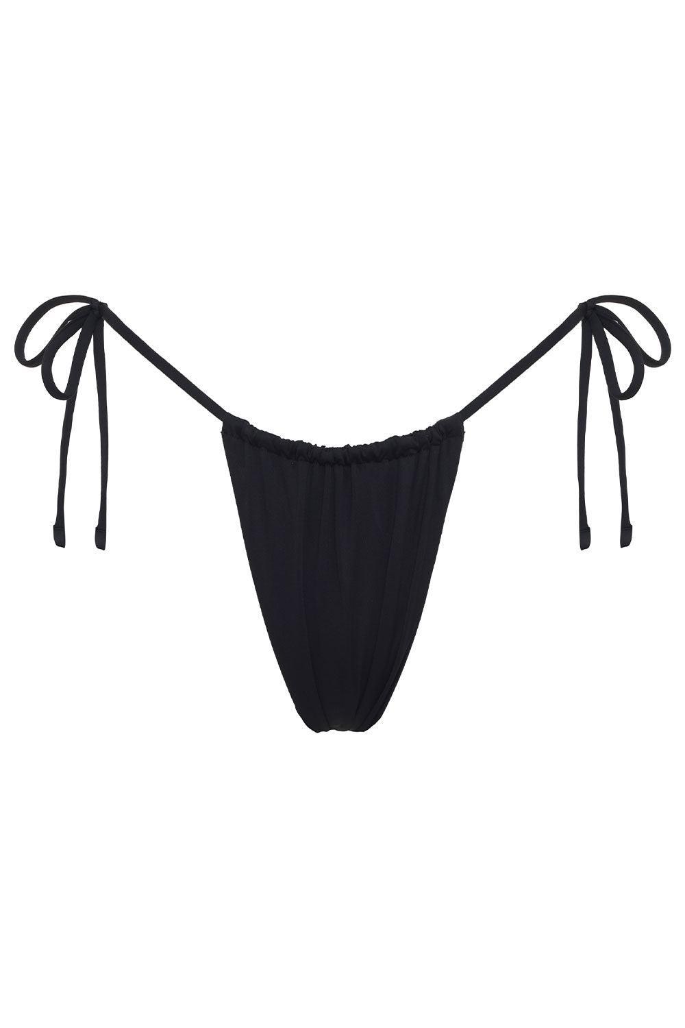 Tia String Bikini Bottom - Black Product Image