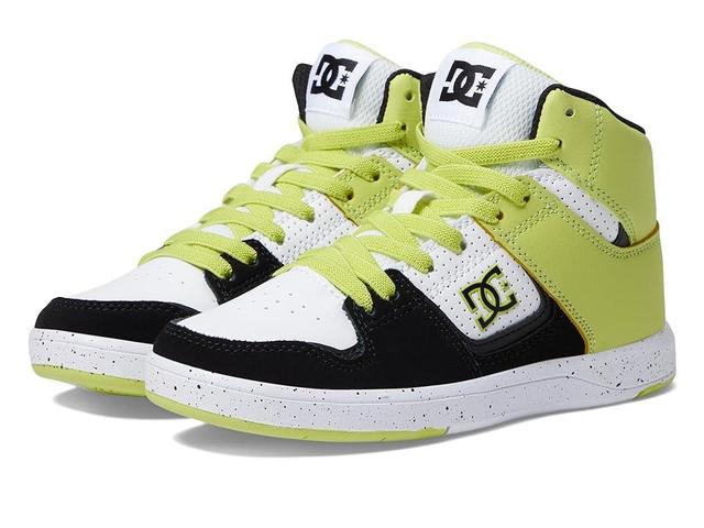 DC Cure High-Top Elastic (Little Kid) (Black/Soft Lime) Men's Shoes Product Image