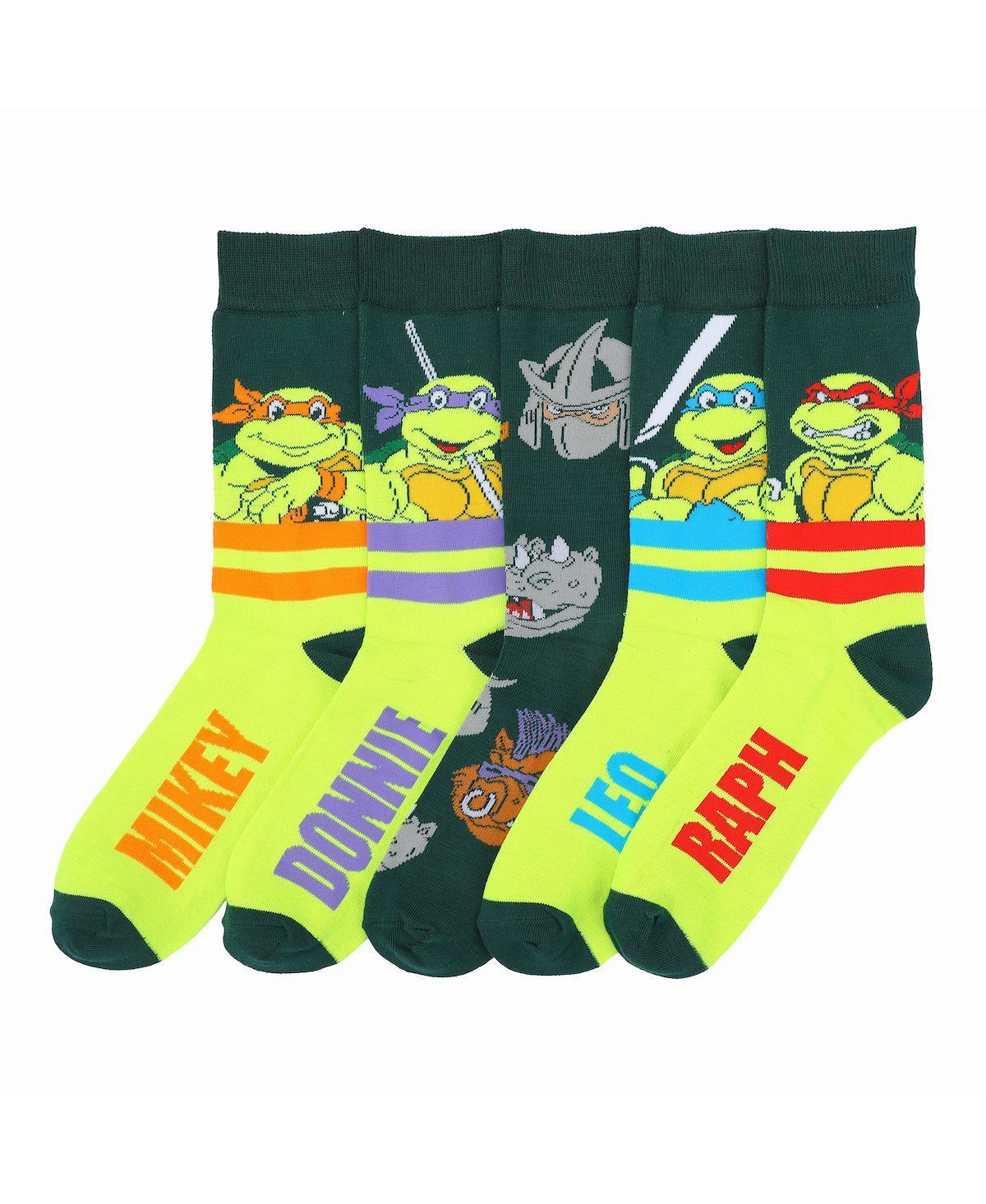 Mens 5-Pack TMNT Character Crew Socks Product Image