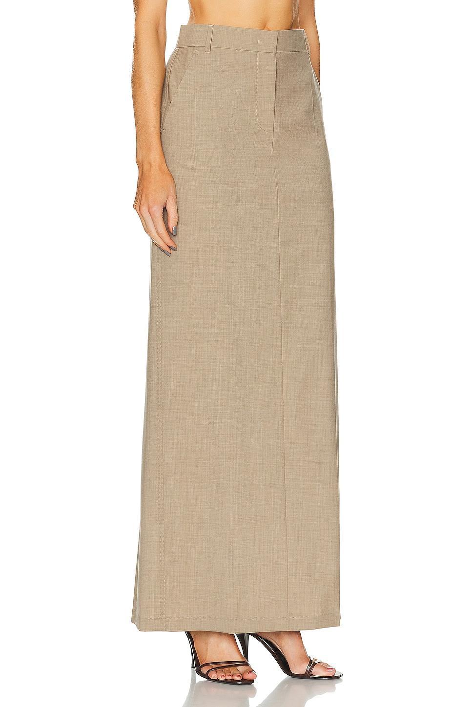 Max Mara Tela Pura Long Skirt in Tan Product Image