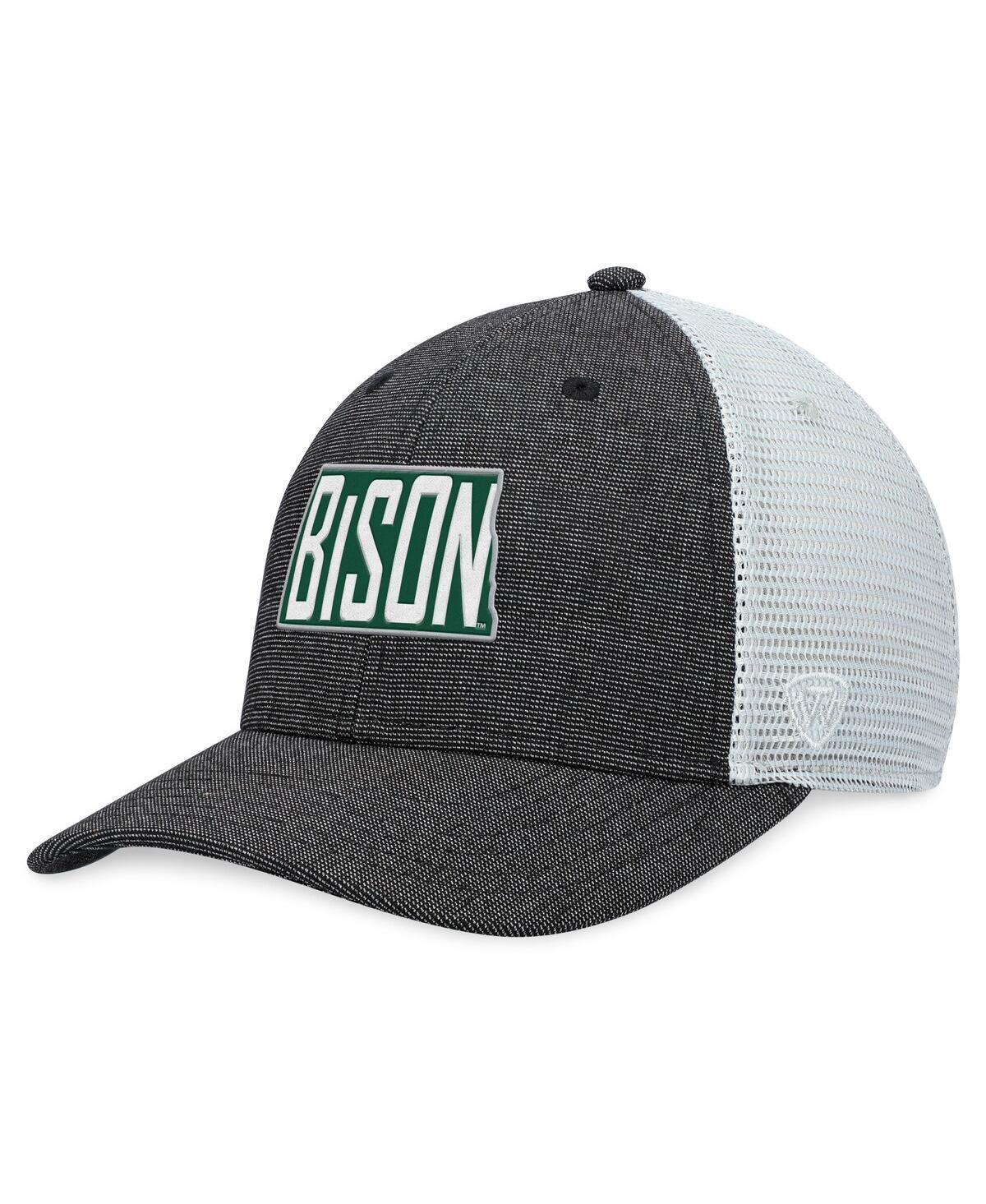 Mens Top of the World Charcoal/White NDSU Bison Townhall Trucker Snapback Hat Product Image