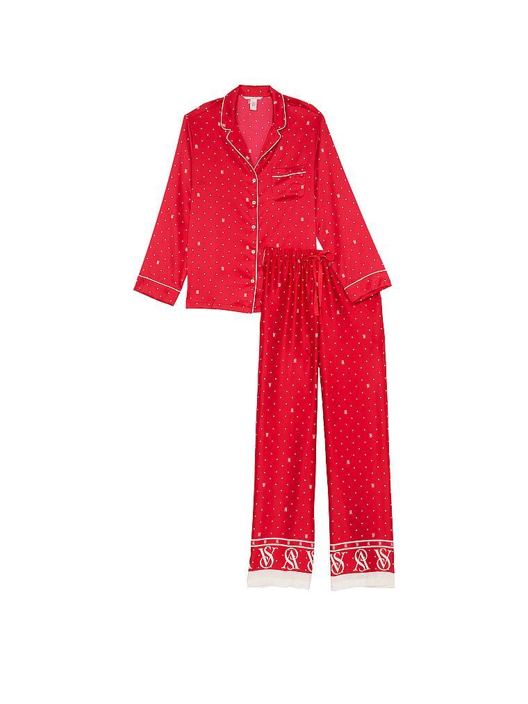 Glazed Satin Long Pajama Set Product Image