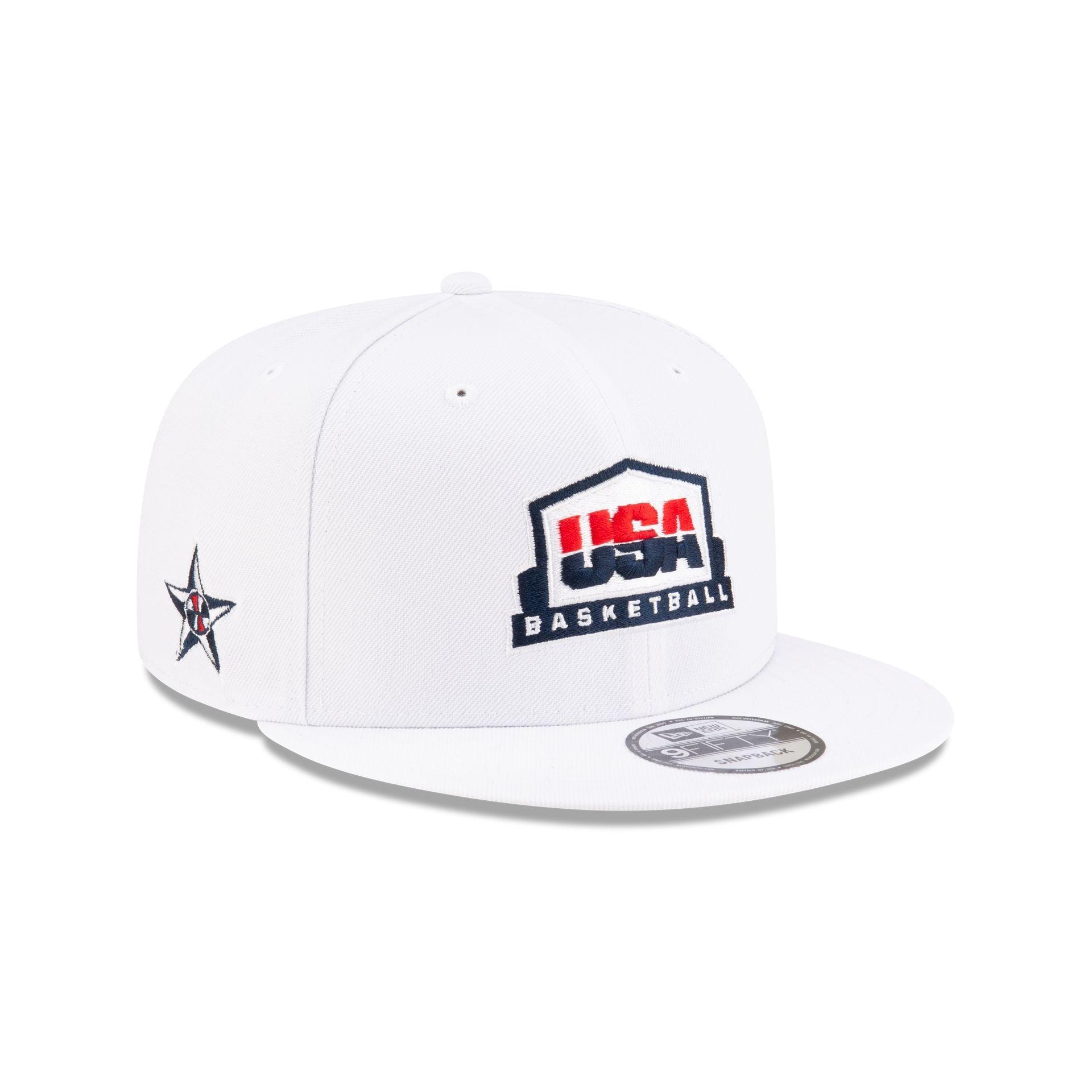 USA Basketball Optic White Sidepatch 9FIFTY Snapback Hat Male Product Image