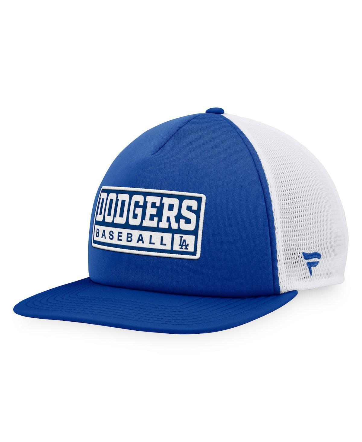 Mens Majestic Royal/White Los Angeles Dodgers Foam Trucker Snapback Hat Product Image