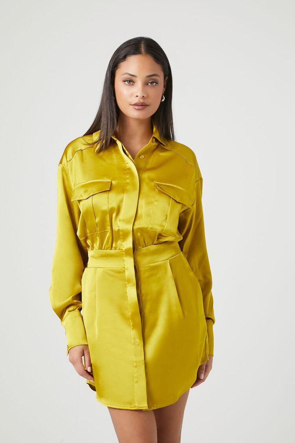 Satin Shirt Mini Dress | Forever 21 Product Image