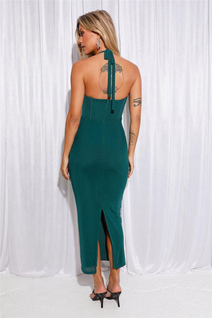 Her Dream Fit Mesh Maxi Dress Teal Product Image