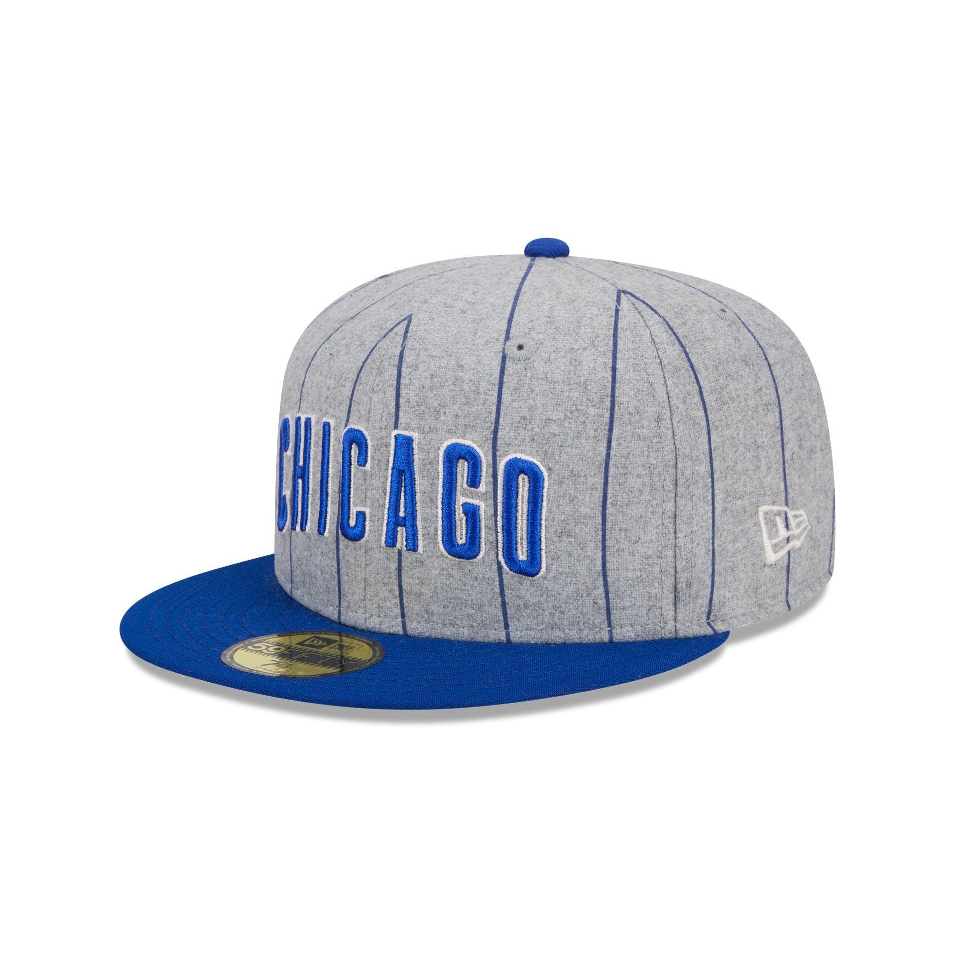 Chicago Cubs Heather Pinstripe 59FIFTY Fitted Hat Male Product Image