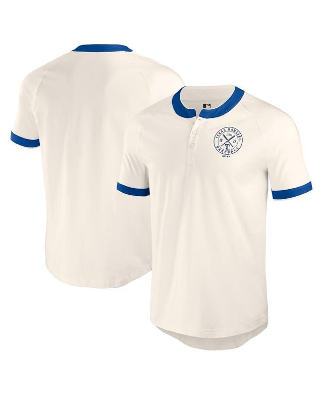 Fanatics Mens White Texas Rangers Henley Raglan T-Shirt - White Product Image