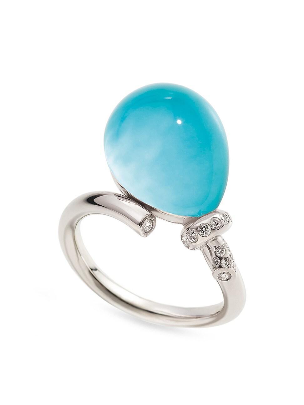 Womens Palloncino 18K White Gold, Rock Crystal, & Multi-Gemstone Ring Product Image