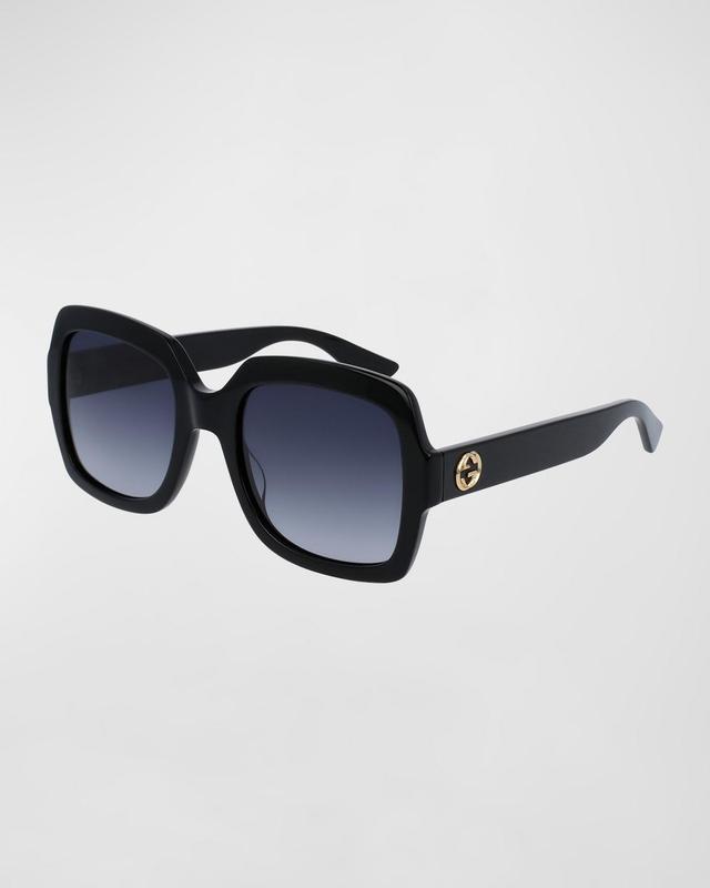 Gucci Oversized Square Black Frame Sunglasses Product Image