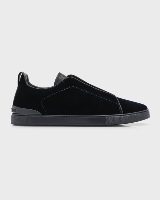 ZEGNA Triple Stitch Velvet Sneaker Product Image