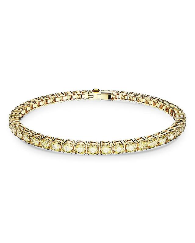 Swarovski Matrix Yellow Crystal Extra Large Tennis Bracelet in Gold Tone Product Image