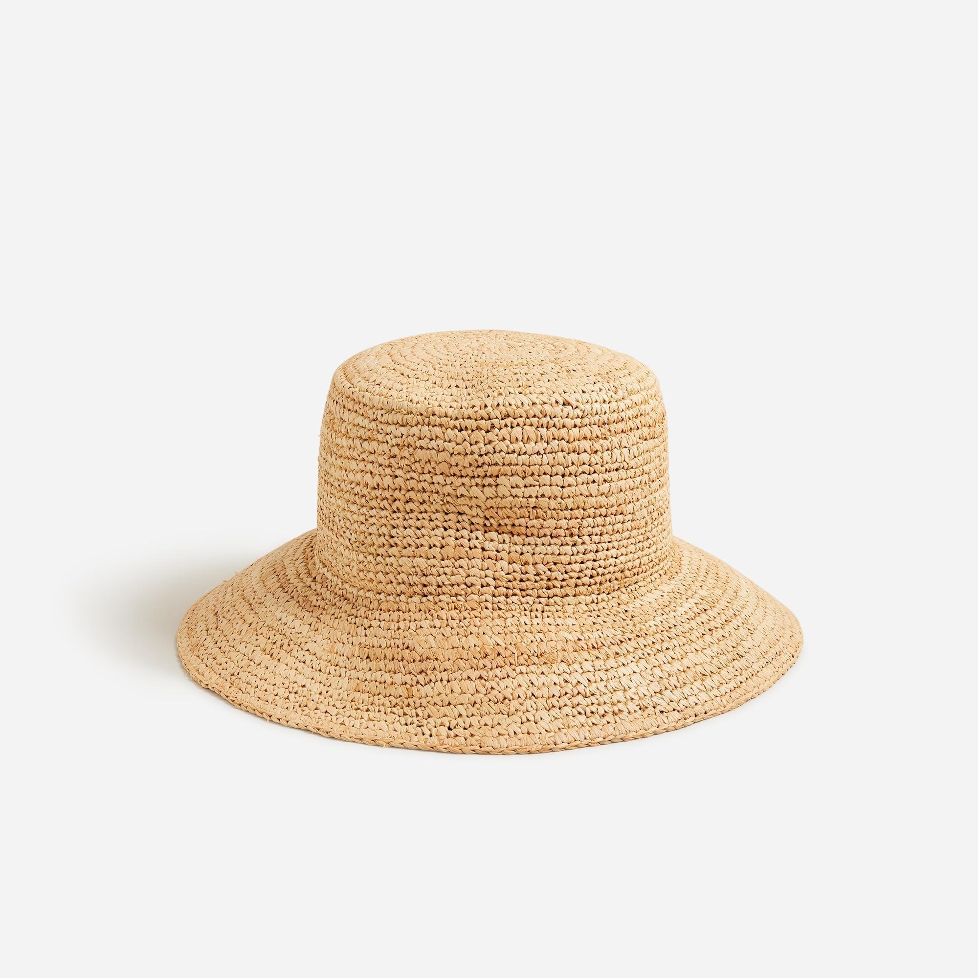 Wide-brim raffia bucket hat Product Image