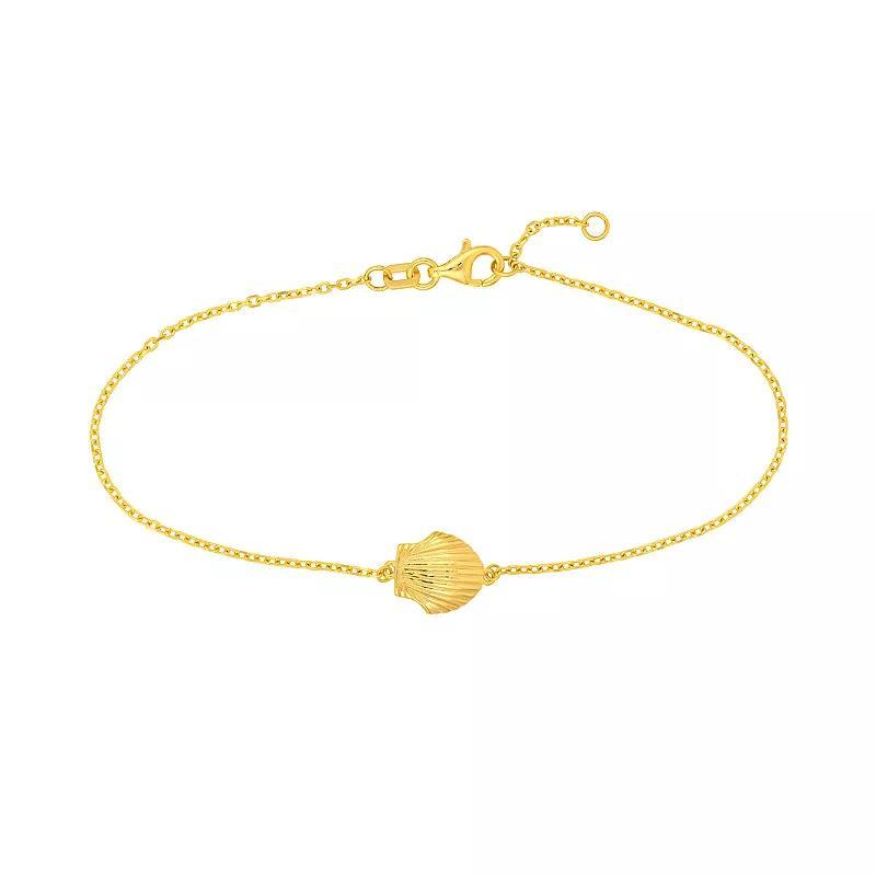 14k Gold Seashell Adjustable Bracelet, Womens Product Image