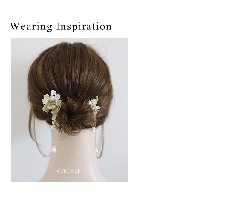 Floral Beaded Hair Comb Product Image