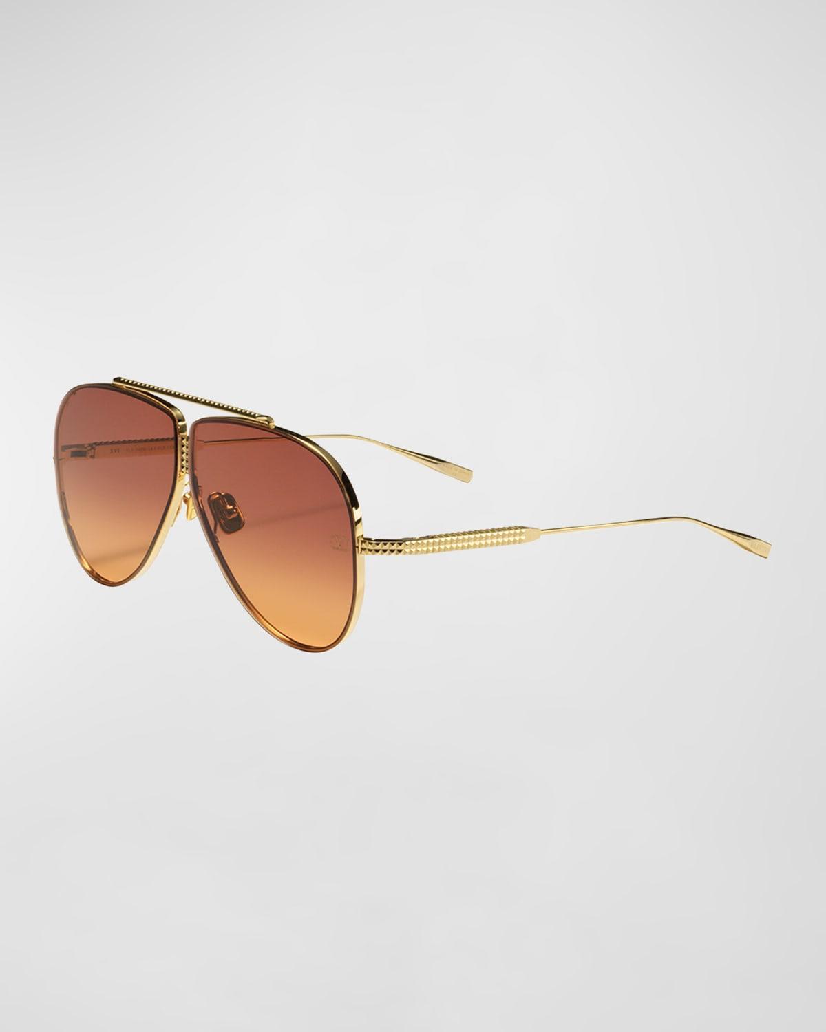 Mens XVI Double Bridge Aviator Sunglasses Product Image